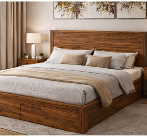Symphony King Box Storage Bed in Acacia Wood Finish
